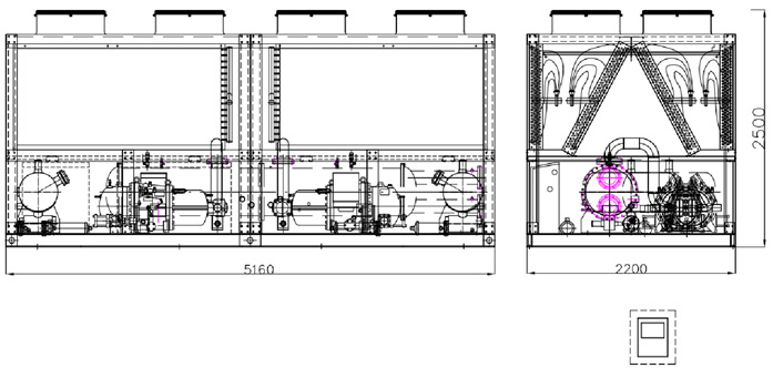 Flooded Type Screw Type Chiller Ch150RT Chiller Unit Design